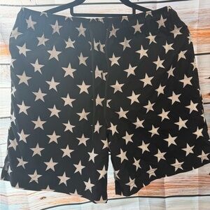 George Black Swim Shorts with White Star Print